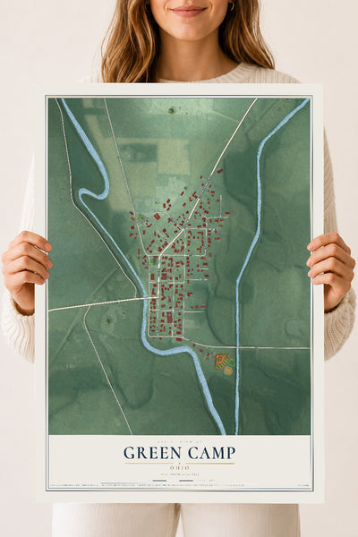 Map of Green Camp, Ohio, 18 x 24 inch unframed archival matte print