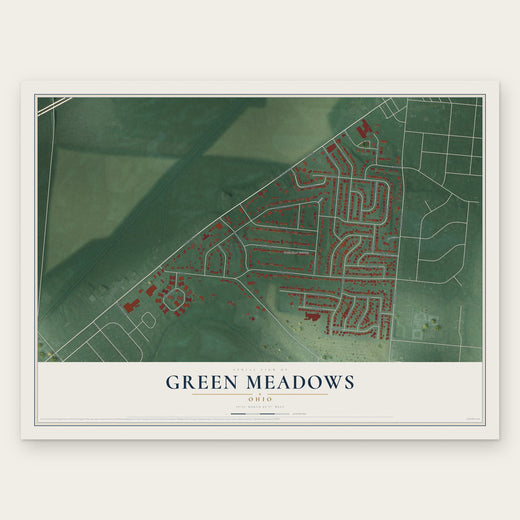 Green Meadows, Ohio map print, the full design