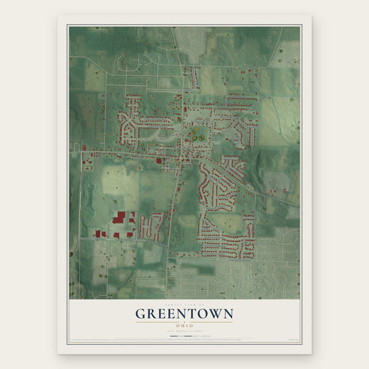 Greentown, Ohio map print, the full design