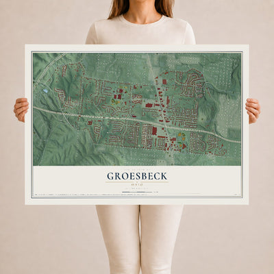 Map of Groesbeck, Ohio, 24 x 36 inch unframed archival matte print
