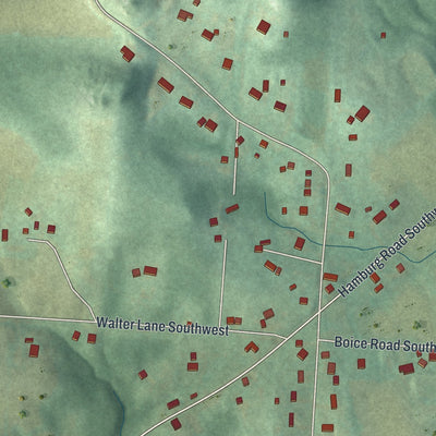 Close-up of the map of Hamburg, Ohio print showing street and building detail