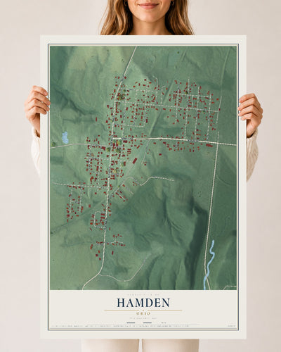 Map of Hamden, Ohio, 24 x 36 inch unframed archival matte print