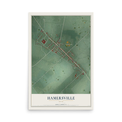 Map of Hamersville, Ohio, 12 x 18 inch unframed archival matte print