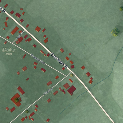 Second close-up of the map of Hamersville, Ohio print showing more streets and buildings