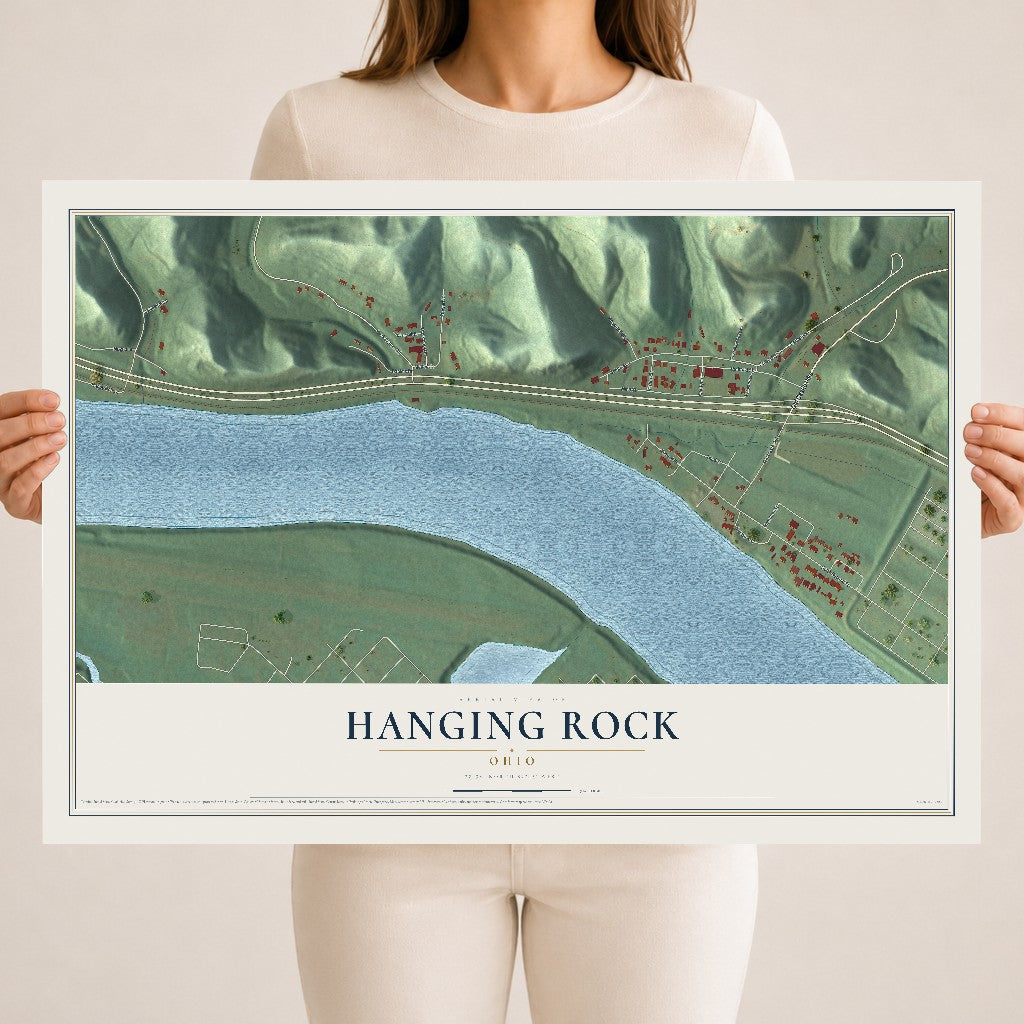 Map of Hanging Rock, Ohio, 18 x 24 inch unframed archival matte print