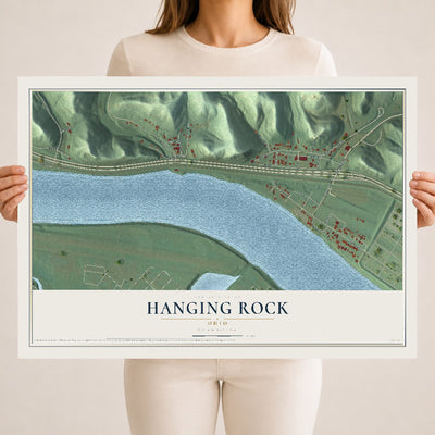 Map of Hanging Rock, Ohio, 18 x 24 inch unframed archival matte print