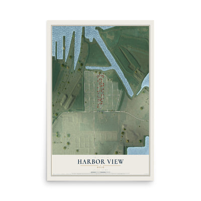 Map of Harbor View, Ohio, 12 x 18 inch unframed archival matte print