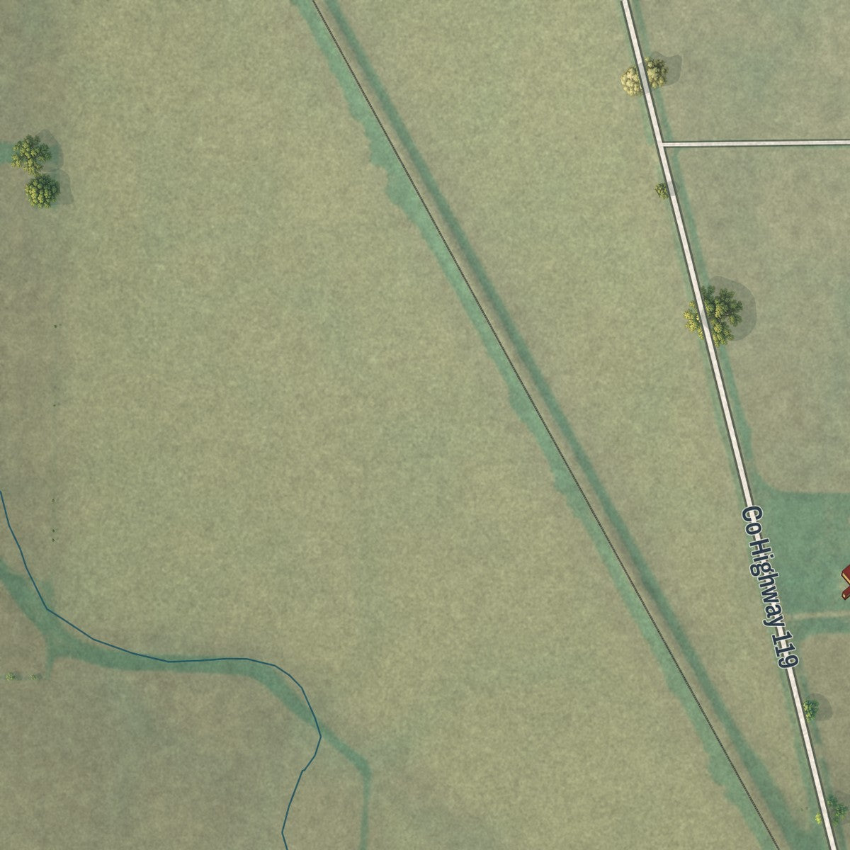 Second close-up of the map of Harpster, Ohio print showing more streets and buildings