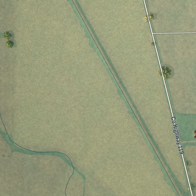 Second close-up of the map of Harpster, Ohio print showing more streets and buildings