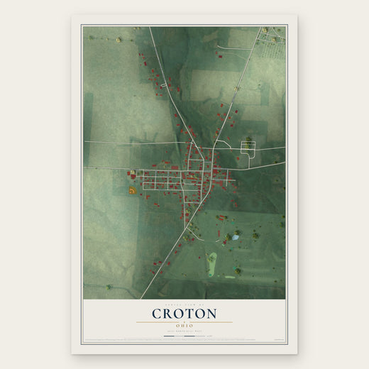 Croton, Ohio map print, the full design