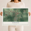 Map of Hartville, Ohio, 12 x 18 inch unframed archival matte print