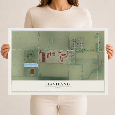 Map of Haviland, Ohio, 12 x 18 inch unframed archival matte print