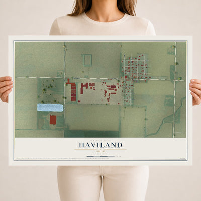 Map of Haviland, Ohio, 18 x 24 inch unframed archival matte print