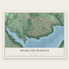 Highland Holiday, Ohio map print, the full design