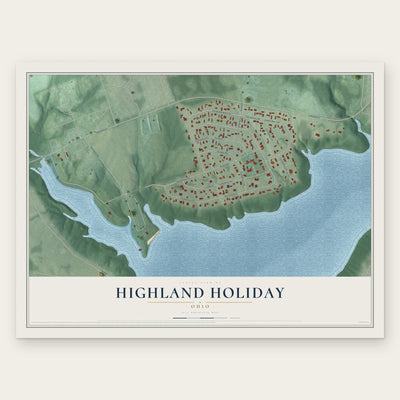 Highland Holiday, Ohio map print, the full design