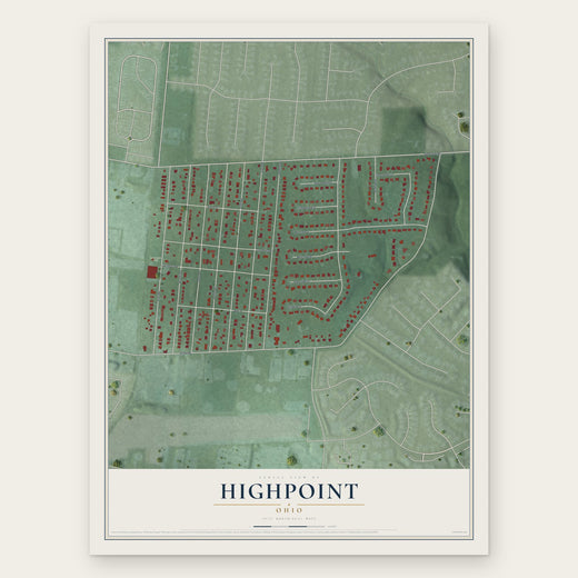 Highpoint, Ohio map print, the full design