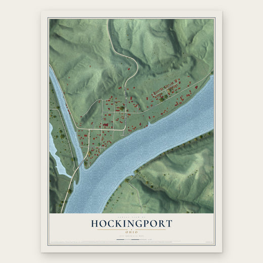 Hockingport, Ohio map print, the full design