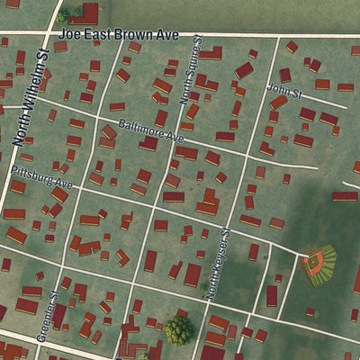 Close-up of the map of Holgate, Ohio print showing street and building detail