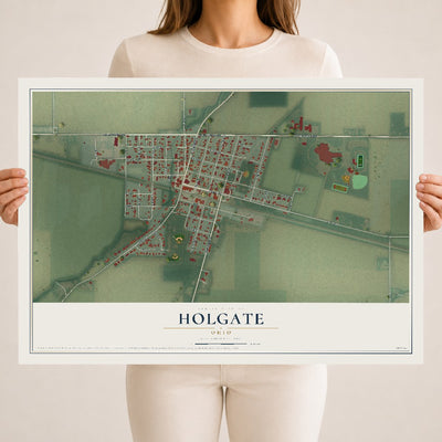 Map of Holgate, Ohio, 18 x 24 inch unframed archival matte print