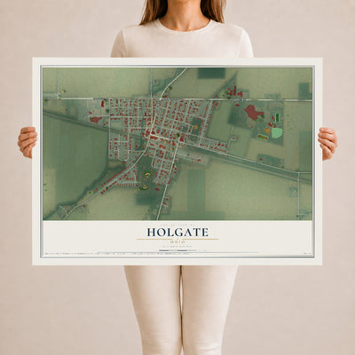 Map of Holgate, Ohio, 24 x 36 inch unframed archival matte print