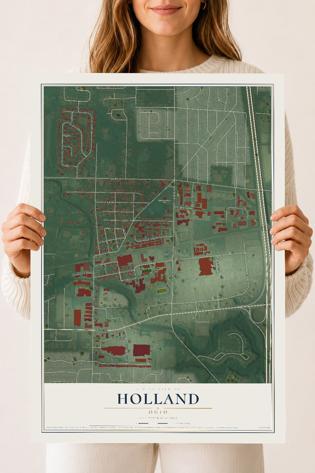 Map of Holland, Ohio, 18 x 24 inch unframed archival matte print