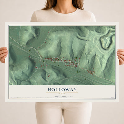 Map of Holloway, Ohio, 18 x 24 inch unframed archival matte print