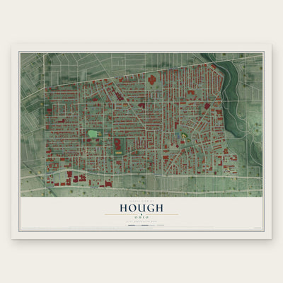 Hough, Ohio map print, the full design