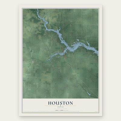 Houston, Ohio map print, the full design