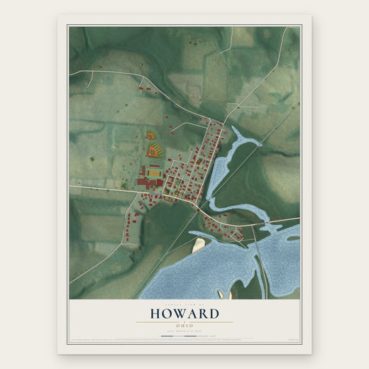 Howard, Ohio map print, the full design