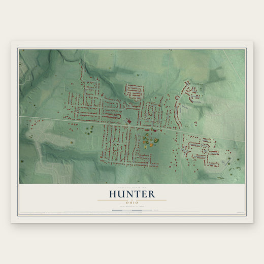 Hunter, Ohio map print, the full design