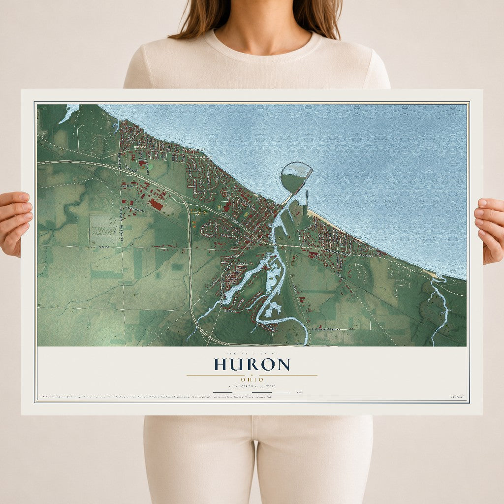 Map of Huron, Ohio, 18 x 24 inch unframed archival matte print