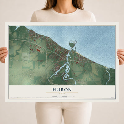 Map of Huron, Ohio, 18 x 24 inch unframed archival matte print