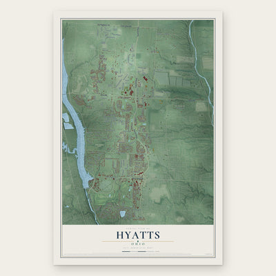 Hyatts, Ohio map print, the full design