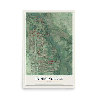 Map of Independence, Ohio, 12 x 18 inch unframed archival matte print