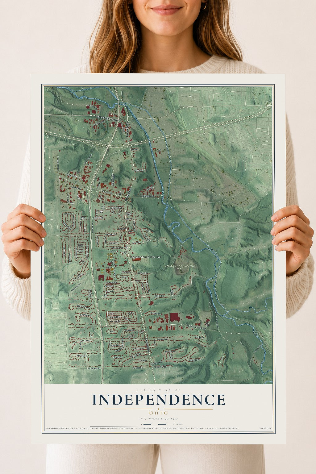 Map of Independence, Ohio, 18 x 24 inch unframed archival matte print
