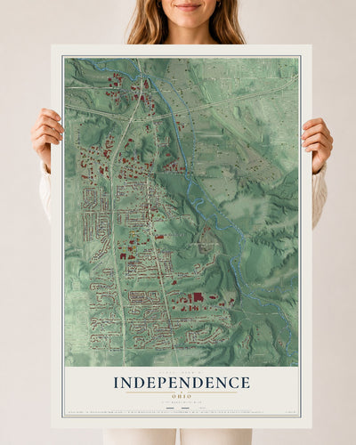 Map of Independence, Ohio, 24 x 36 inch unframed archival matte print