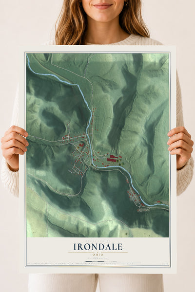 Map of Irondale, Ohio, 18 x 24 inch unframed archival matte print
