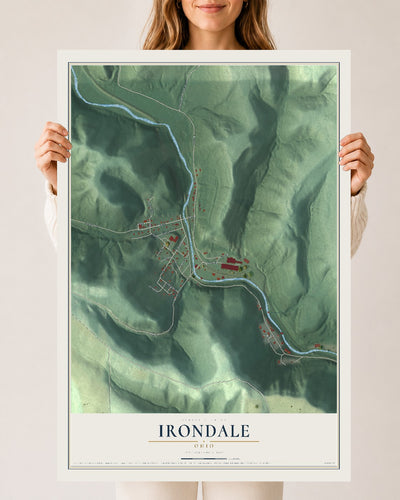 Map of Irondale, Ohio, 24 x 36 inch unframed archival matte print