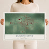 Map of Jackson Center, Ohio, 12 x 18 inch unframed archival matte print