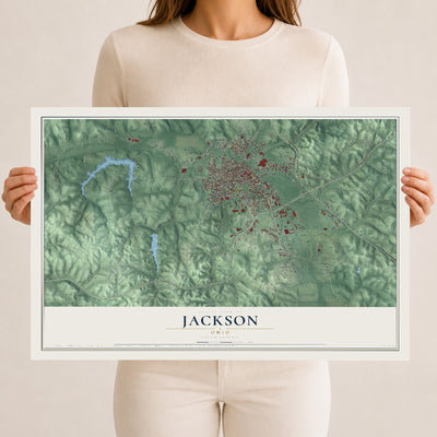 Map of Jackson, Ohio, 12 x 18 inch unframed archival matte print