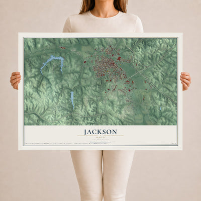 Map of Jackson, Ohio, 24 x 36 inch unframed archival matte print