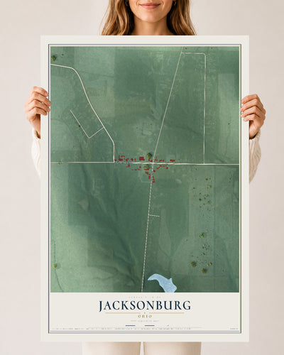 Map of Jacksonburg, Ohio, 24 x 36 inch unframed archival matte print