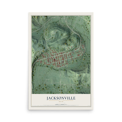 Map of Jacksonville, Ohio, 12 x 18 inch unframed archival matte print