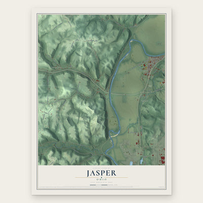 Jasper, Ohio map print, the full design