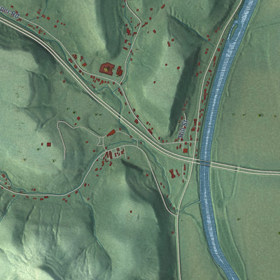 Close-up of the map of Jasper, Ohio print showing street and building detail