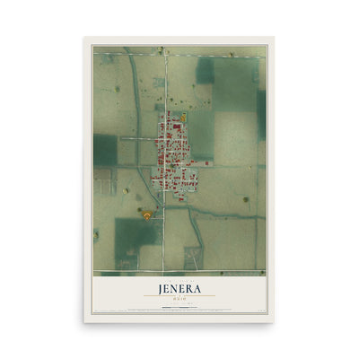 Map of Jenera, Ohio, 12 x 18 inch unframed archival matte print
