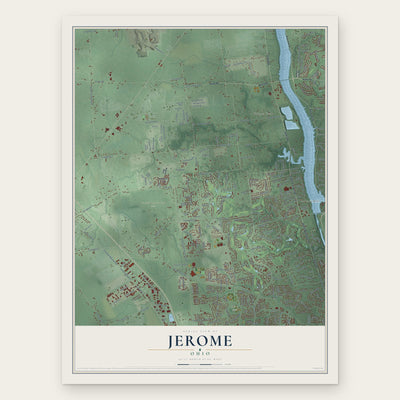 Jerome, Ohio map print, the full design