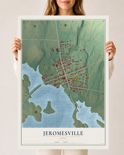Map of Jeromesville, Ohio, 24 x 36 inch unframed archival matte print