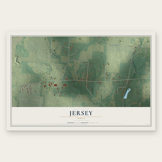Jersey, Ohio map print, the full design