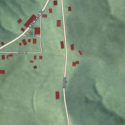 Second close-up of the map of Jerusalem, Ohio print showing more streets and buildings